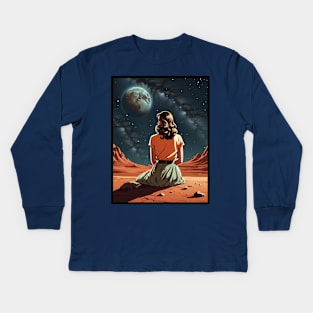 Quite Time On Mars Kids Long Sleeve T-Shirt